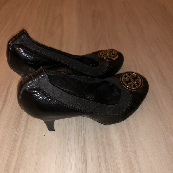 {Tory Burch} Caroline elastic shiny black mid - Picture 8 of 8